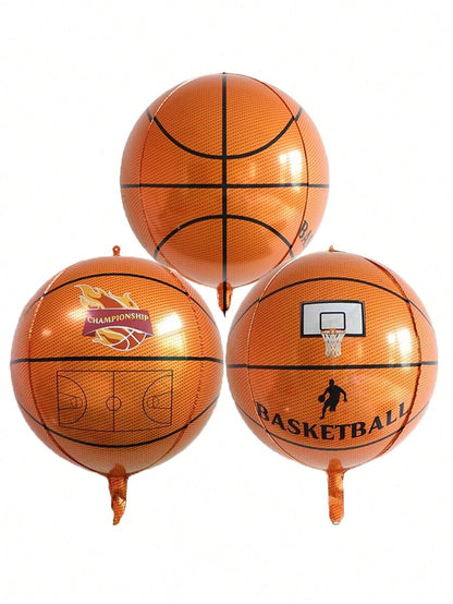 Set di palloncini da basket 4D stereoscopici, palloncini ad elio a forma di campo da basket, decorazione per feste a tema, compleanni, Natale