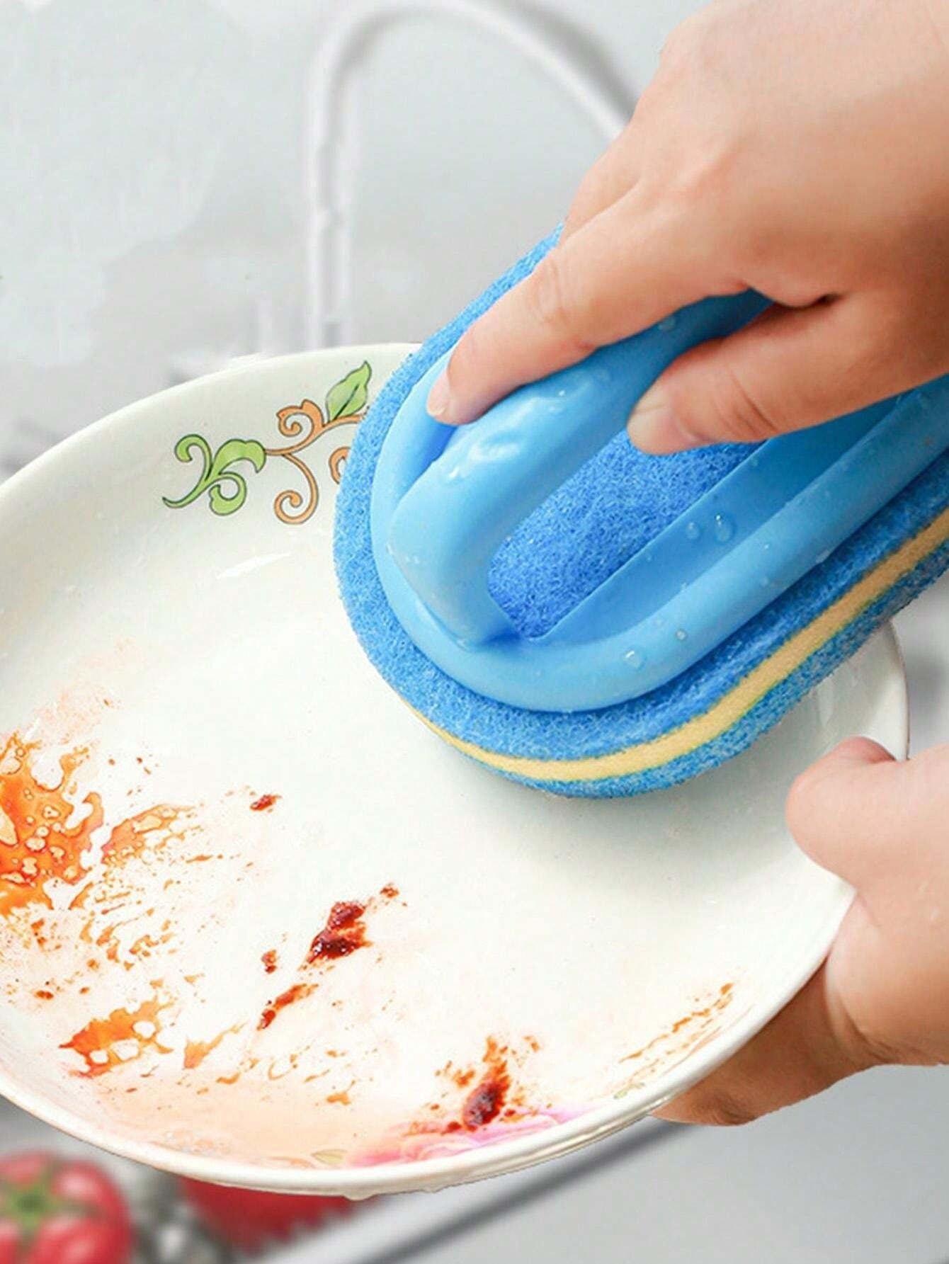1 Pezzo Spugna Per La Pulizia Degli Utensili Da Cucina Domestica E Pulizia Del Bagno E La Stoviglia, Spazzola Per La Pulizia Delle Piastrelle In Ceramica