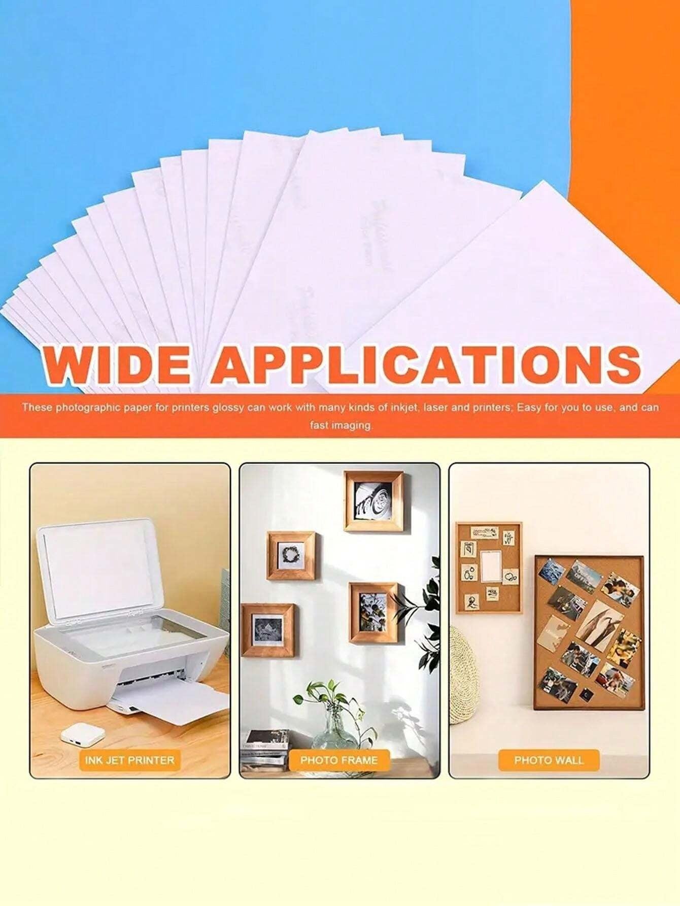 Carta fotografica ad alta lucidità e impermeabile, adatta a tutte le stampanti a getto d'inchiostro, per calendario e striscione foto per compleanno, stampa fotografica