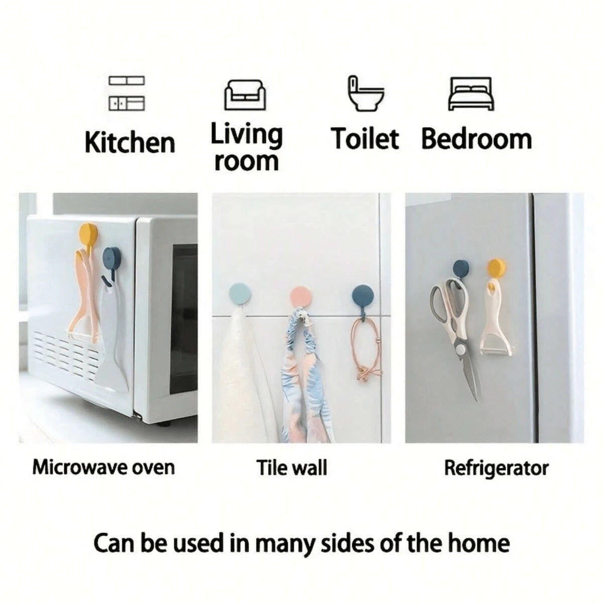 Ganci autoadesivi per appendere, senza bisogno di forare, adatti per appendere chiavi, vestiti, borse, asciugamani e altri accessori per l''organizzazione domestica, ganci adesivi per cucina e bagno