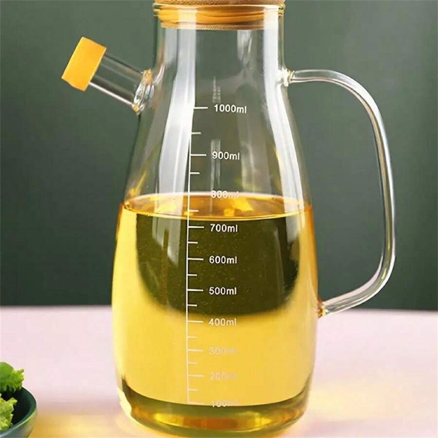 bottiglia dispensatrice di olio in vetro, decanter a prova di perdite per olio d'oliva, barattolo per aceto, contenitore di stoccaggio da cucina per cottura
