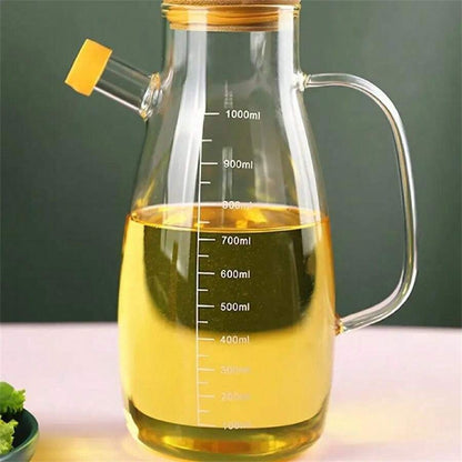 bottiglia dispensatrice di olio in vetro, decanter a prova di perdite per olio d'oliva, barattolo per aceto, contenitore di stoccaggio da cucina per cottura