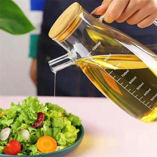 bottiglia dispensatrice di olio in vetro, decanter a prova di perdite per olio d'oliva, barattolo per aceto, contenitore di stoccaggio da cucina per cottura
