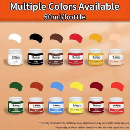 Vernice per tessuti Marie's, 1 bottiglia da 50ml - 12 colori disponibili - Pigmenti tessili permanenti professionali con colori vivaci, per artisti e artigiani, strumenti per dipingere magliette, scarpe, jeans