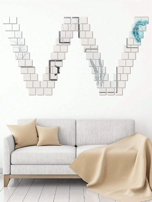 20 pezzi 2,5/5/7,5 cm Adesivi decorativi per specchi a mosaico quadrati piccoli, impermeabili e lavabili, ideali per salotto, sala da pranzo, adesivi per piastrelle da bagno, adesivi, decorazioni da parete