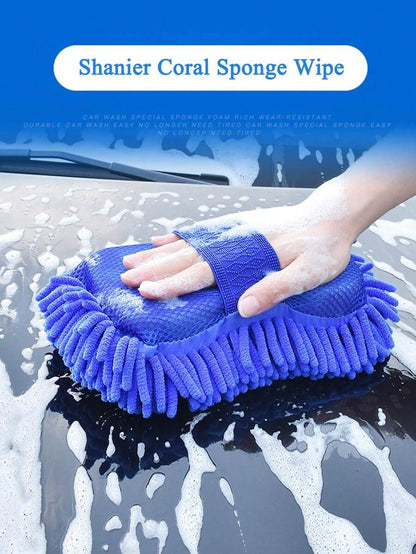 1 pezzo, Spugna-guanto in microfibra di chenille morbida per lavare automobili e motocicli, per una pulizia efficiente e assorbimento dell'acqua