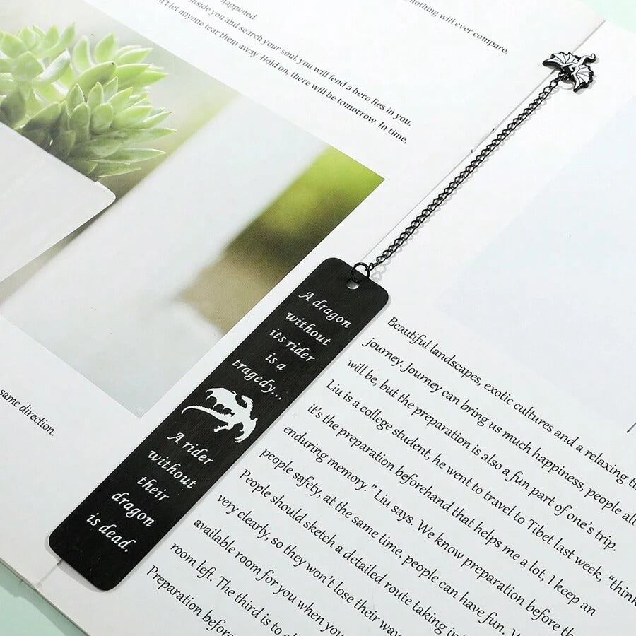 Segnalibro in metallo con incisione del drago nero - Segnalibro, marchi di lettura per collezionisti amanti dei libri, regali per amici e insegnanti - Forniture scolastiche