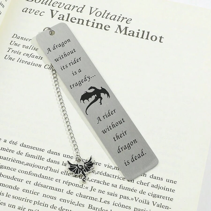 Segnalibro in metallo con incisione del drago nero - Segnalibro, marchi di lettura per collezionisti amanti dei libri, regali per amici e insegnanti - Forniture scolastiche