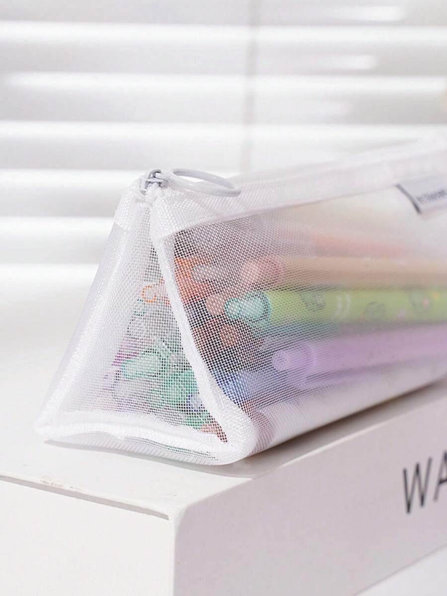 Semplice Grande capacità Trasparente Visibile Borsa per matite in rete, piccolo regalo di articoli da cancelleria per studenti, penna per firma d'esame, penna neutra e altri articoli di cancelleria per ufficio e scuola