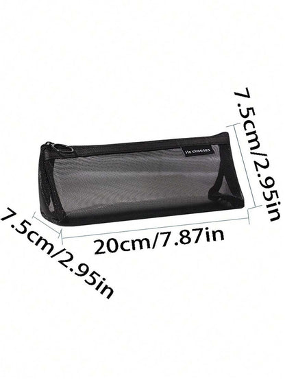 Semplice Grande capacità Trasparente Visibile Borsa per matite in rete, piccolo regalo di articoli da cancelleria per studenti, penna per firma d'esame, penna neutra e altri articoli di cancelleria per ufficio e scuola