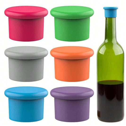 Tappo in silicone semplice e facile da usare per vino, tappo in silicone riutilizzabile per bottiglie di vino, birra, champagne, lavabile in lavastoviglie