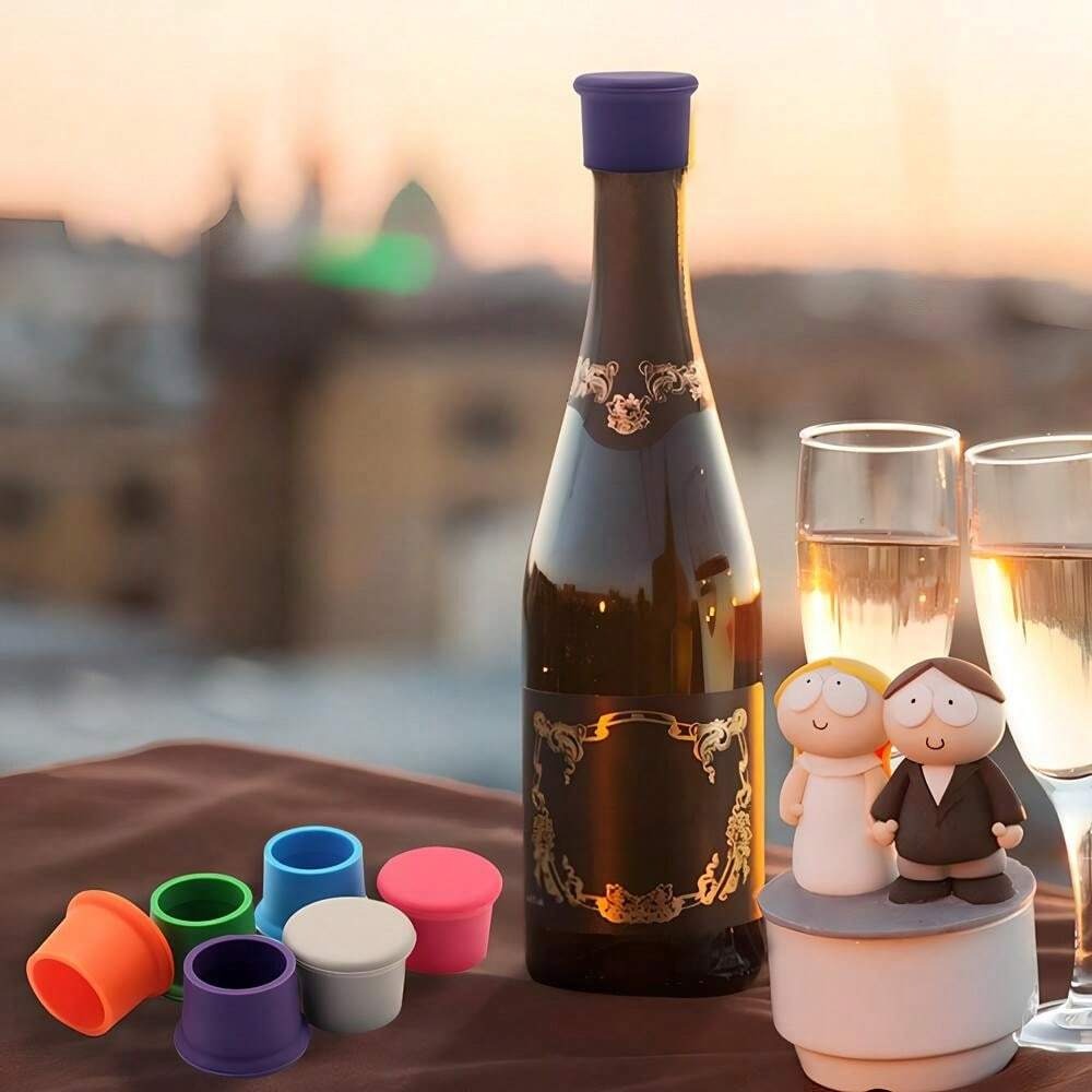 Tappo in silicone semplice e facile da usare per vino, tappo in silicone riutilizzabile per bottiglie di vino, birra, champagne, lavabile in lavastoviglie