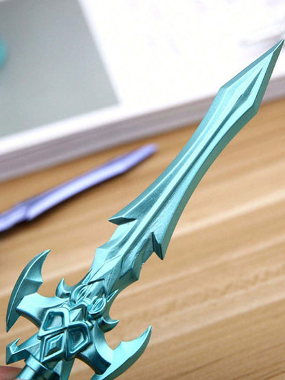 Penne neutre a forma di spada retrò, design armi da arti marziali anime, articoli di cancelleria per studenti, colore casuale