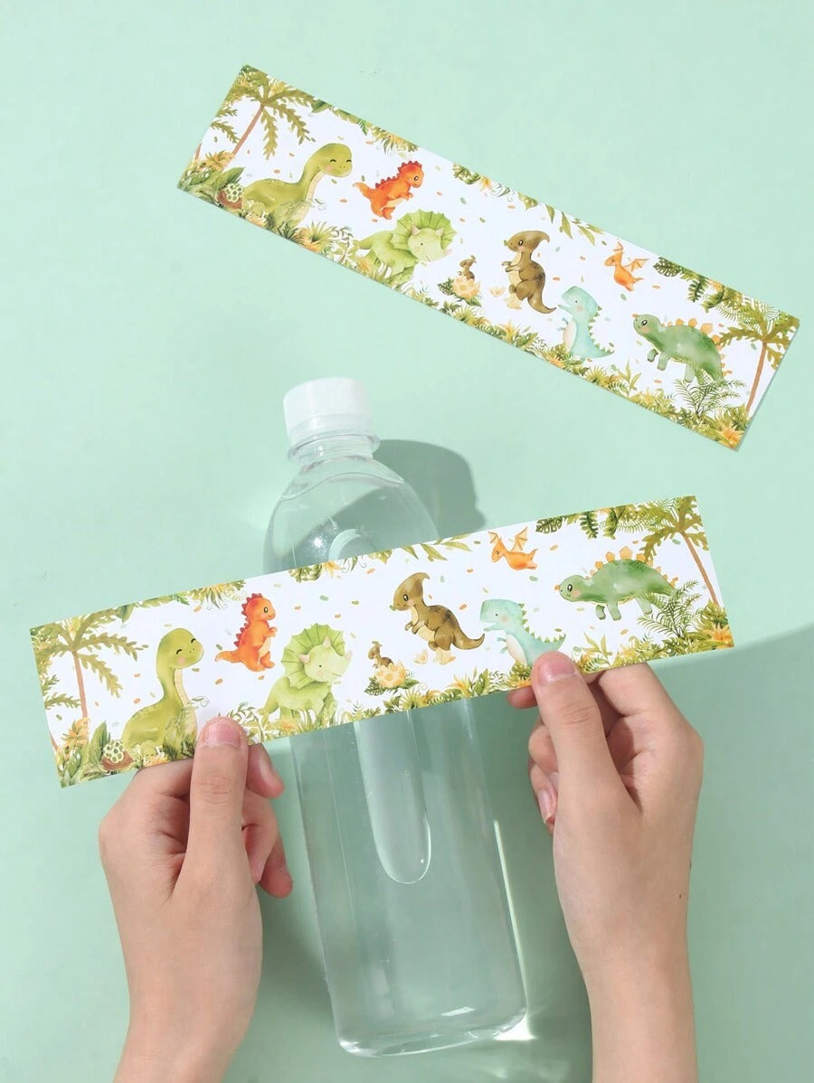 10 pezzi Adesivi a tema dinosauro per bottiglie, Adesivi per confezione regalo per feste di compleanno o feste a tema dinosauro, Decorazioni per feste, Bomboniere, Etichette per confezioni regalo di compleanno