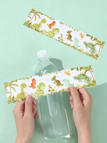 10 pezzi Adesivi a tema dinosauro per bottiglie, Adesivi per confezione regalo per feste di compleanno o feste a tema dinosauro, Decorazioni per feste, Bomboniere, Etichette per confezioni regalo di compleanno