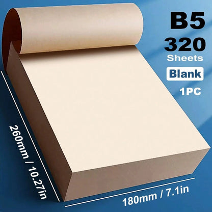 Quaderno contenente 320/500 fogli di carta da abbozzo in polpa di legno, taccuino da schizzo, per studenti, candidati agli esami, bambini per dipingere e prendere appunti