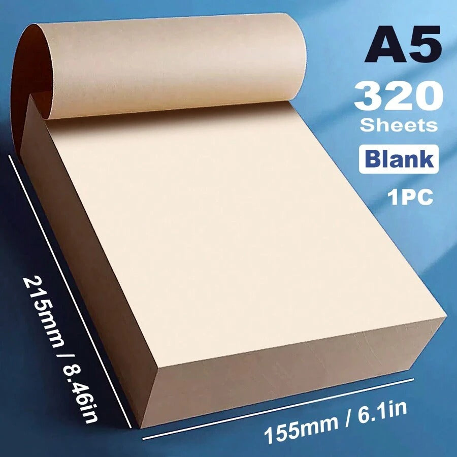 Quaderno contenente 320/500 fogli di carta da abbozzo in polpa di legno, taccuino da schizzo, per studenti, candidati agli esami, bambini per dipingere e prendere appunti
