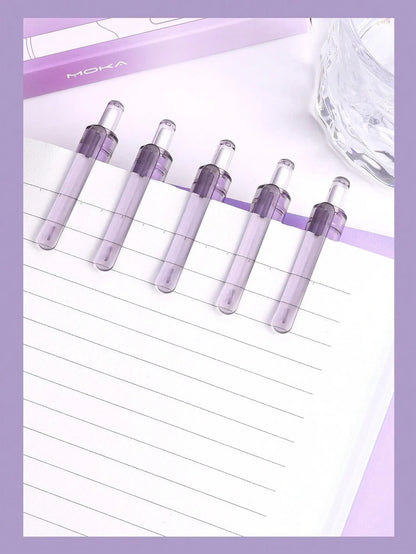 Set da 5 penne a gel con rivestimento in silicone comodo, inchiostro nero da 0,5 mm, accessori per ufficio e scuola