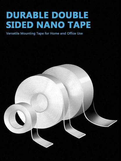 Rotolo di nastro biadesivo trasparente nano - impermeabile, riutilizzabile, senza tracce e con forte adesivo per auto, bagno, cucina, ufficio, decorazioni di palloncini per feste domestiche, resistente al calore