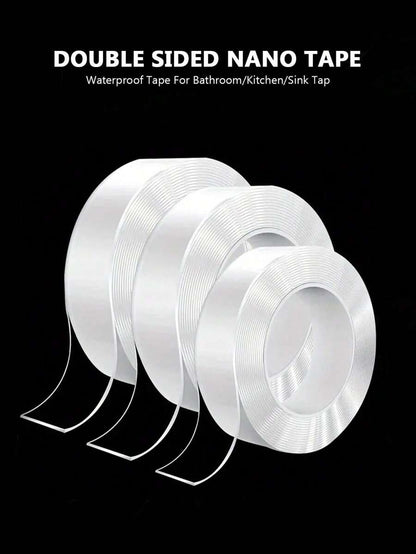 Rotolo di nastro biadesivo trasparente nano - impermeabile, riutilizzabile, senza tracce e con forte adesivo per auto, bagno, cucina, ufficio, decorazioni di palloncini per feste domestiche, resistente al calore