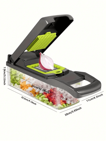 Trita verdure, tritatutto da cucina multifunzione, semplice da usare per insalate, lame intercambiabili, utensile da cucina e per feste, grattugia manuale con contenitore