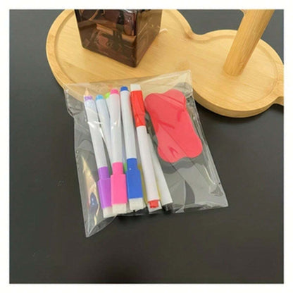 Set di pennarelli cancellabili e un panno, pennarelli colorati e set di cancellatori, set di lavagna magnetica riutilizzabile e pennarelli, a prova di sbavature