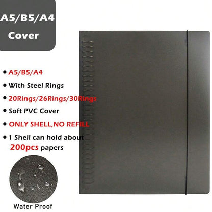 Quaderno a fogli sciolti A4/B5/A5 ricaricabile vuoto/linea/griglia/cornell disponibile pianificatore ad anelli metallici sostituibili taccuino a spirale raccoglitore con molletta per ufficio