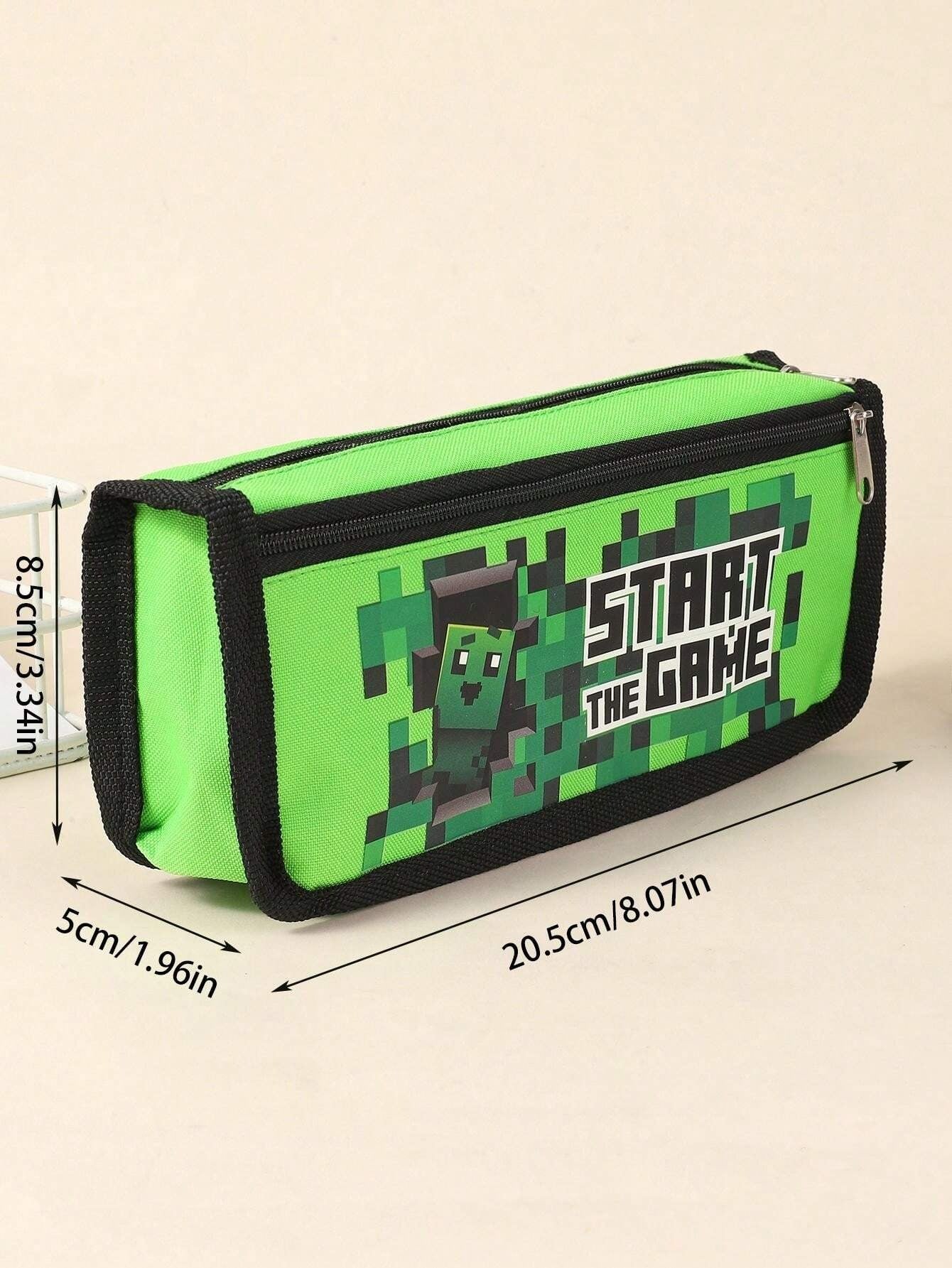 Astuccio a motivi di gioco, borsa portapenne a doppio strato con piccola capacità, accessorio per la scuola, astuccio portapenne, borsa scolastica