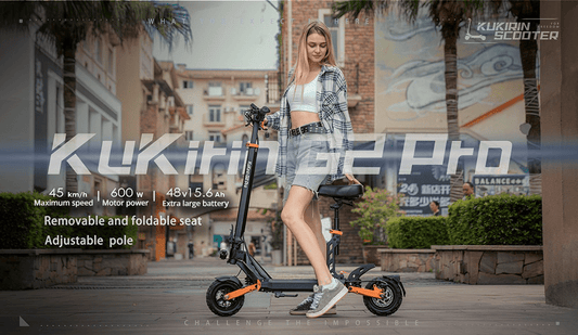 Kukirin Monopattino elettrico KuKirin G2 Pro versione 2024, motore brushless da 600 W, batteria da 48 V 15,6 Ah, pneumatici in gomma da 9 pollici, velocità massima 45 km/h, autonomia 58 km, doppi freni a disco