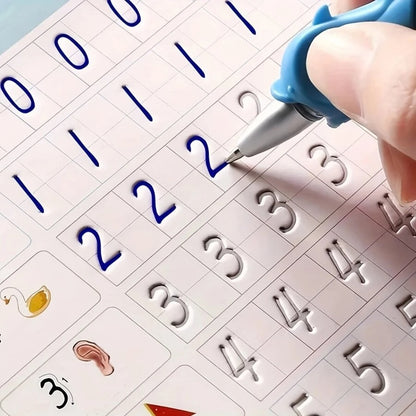 Quaderno magico riutilizzabile per calligrafia, libri per esercitarsi nella grafia prescolare, blocchi per tracciare la scrittura (4 libri), regalo di Natale