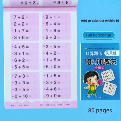 Quaderno di esercizi di matematica per la pratica quotidiana, per la decomposizione e composizione di addizioni e sottrazioni orizzontali e verticali, 80 pagine con esercizi di addizione e sottrazione entro 10/20/50/100 per studenti