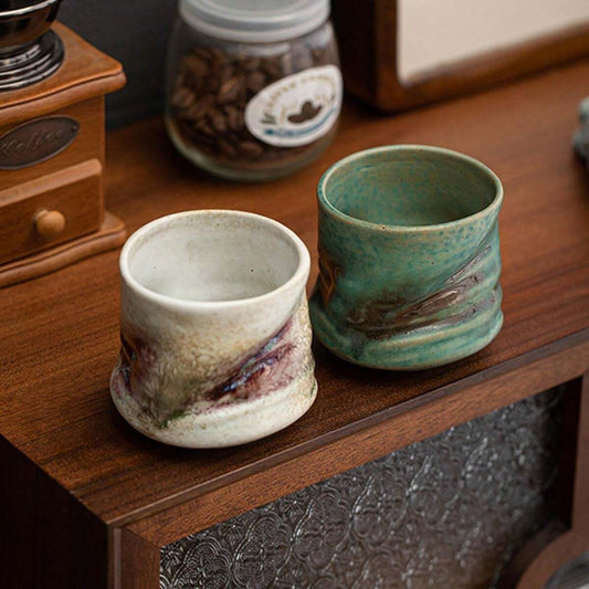 Tazza da caffè in ceramica, tazza in ceramica spessa modificata in forno, tazza sofisticata di alta qualità, sensazione di lusso di alta gamma, tazza singola retrò e creativa per uso personale