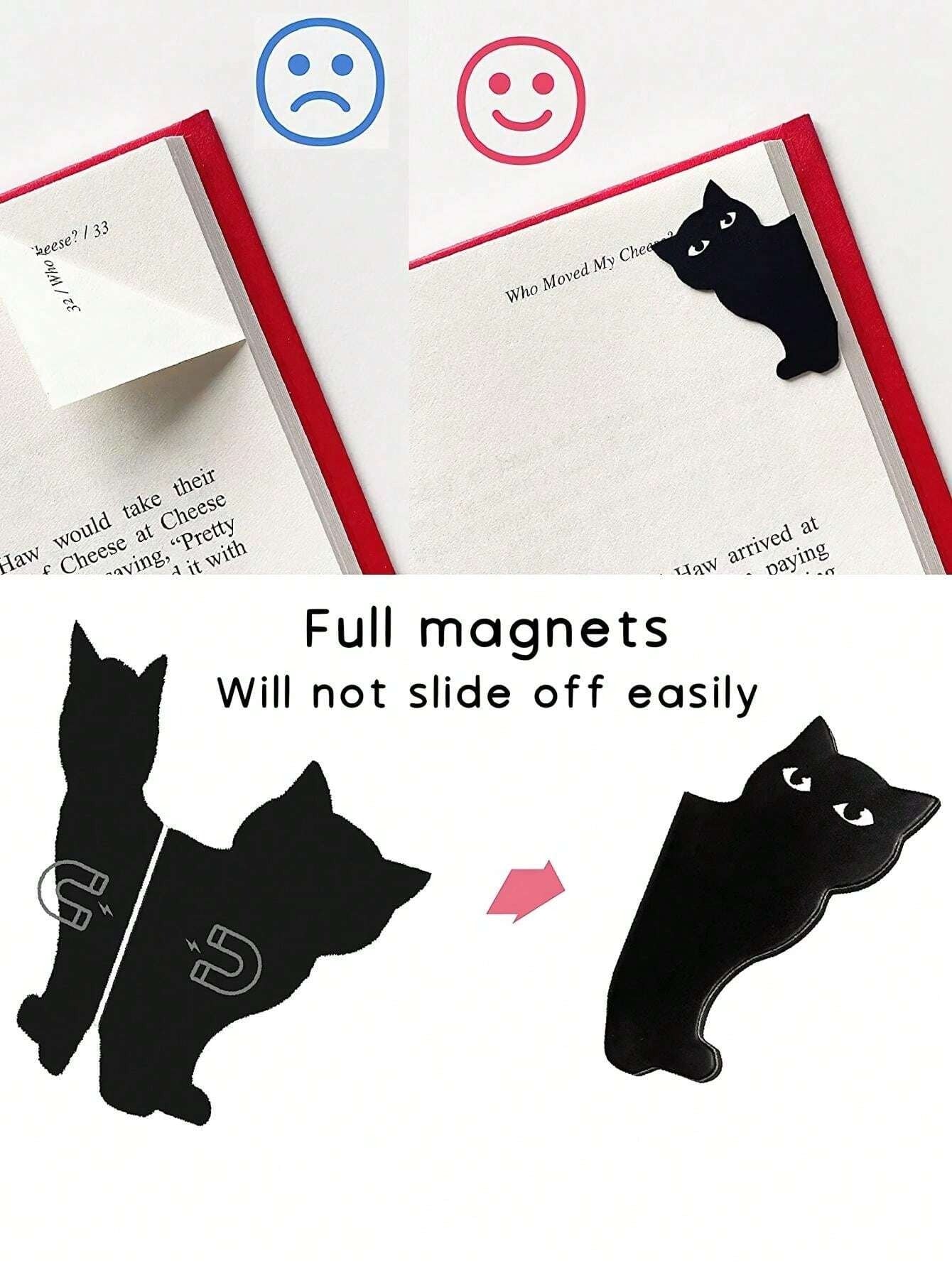 Segnapagina con design gatto creativo multiuso per libro da leggere