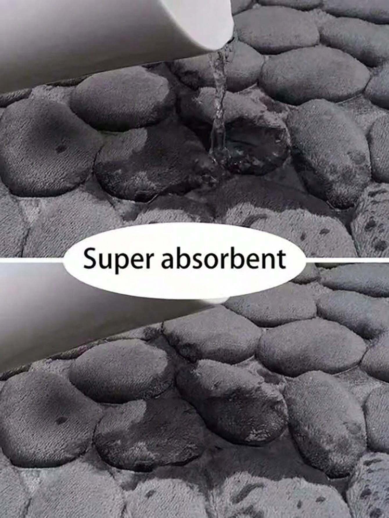 1 pezzo Tappetino da pavimento in velluto corallo con rilievo a pietra, tappetino antiscivolo