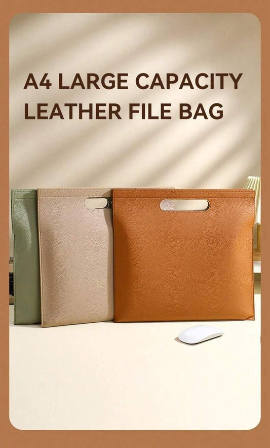 Cartella portadocumenti formato A4 in pelle spessa con motivo litchi, custodia da ufficio, valigetta per archiviazione di documenti, forniture scolastiche