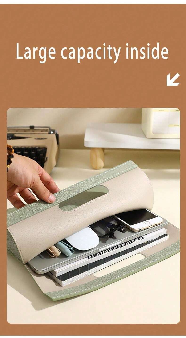 Cartella portadocumenti formato A4 in pelle spessa con motivo litchi, custodia da ufficio, valigetta per archiviazione di documenti, forniture scolastiche