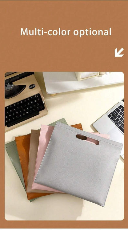 Cartella portadocumenti formato A4 in pelle spessa con motivo litchi, custodia da ufficio, valigetta per archiviazione di documenti, forniture scolastiche