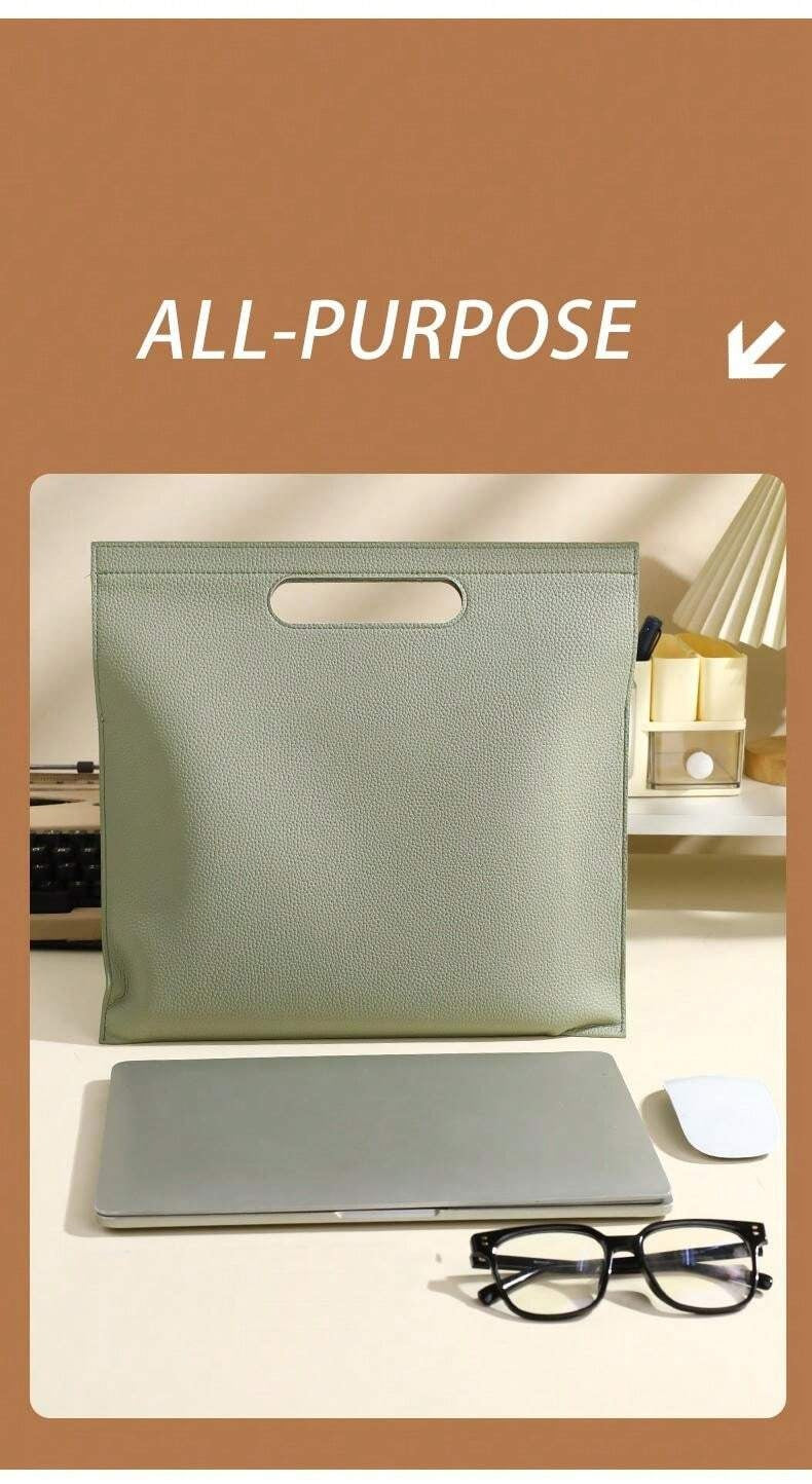 Cartella portadocumenti formato A4 in pelle spessa con motivo litchi, custodia da ufficio, valigetta per archiviazione di documenti, forniture scolastiche