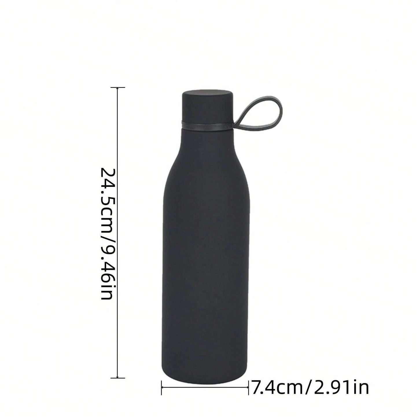 bottiglia d'acqua da 500ml/17oz in acciaio inox a doppio strato, creativa, con manico in corda, mantiene caldo/freddo, texture liscia, adatta per uso all'aperto, yoga e domestico
