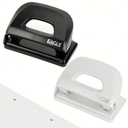 Eagle Perforatore di carta a 2 fori, perforatore di piccoli fori, capacità 12 fogli, perforatore con guida della carta e vassoio facile da pulire, ideale per l'ufficio e l'uso domestico