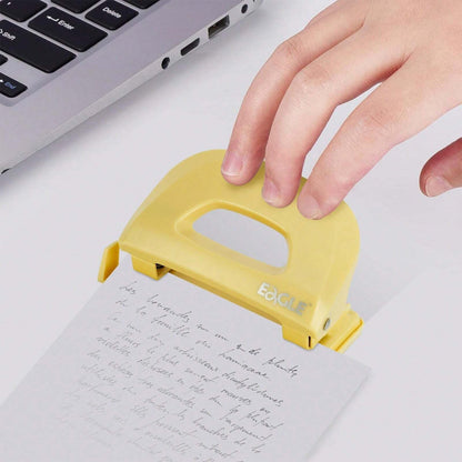 Eagle Perforatore di carta a 2 fori, perforatore di piccoli fori, capacità 12 fogli, perforatore con guida della carta e vassoio facile da pulire, ideale per l'ufficio e l'uso domestico