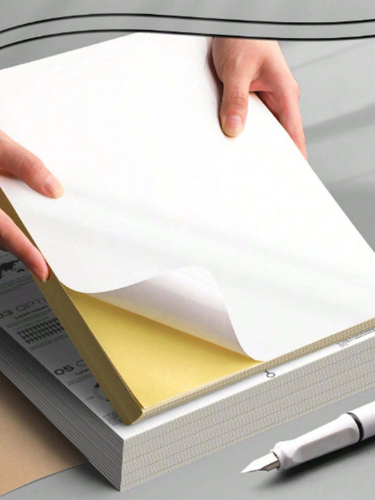 50 fogli di carta adesiva per etichette adesive lucide A4, etichette adesive lucide impermeabili bianche per stampanti laser e a getto d\"inchiostro