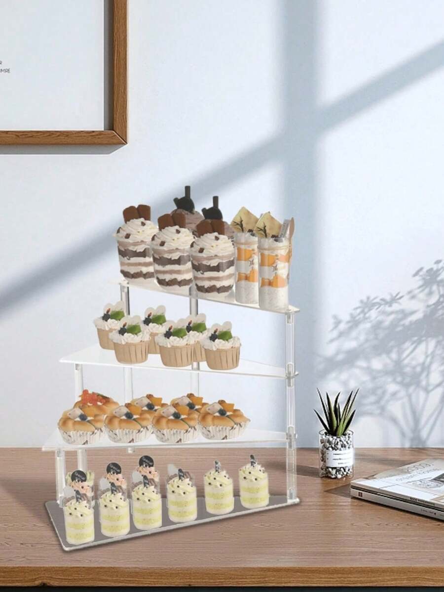 Supporto per torte in acrilico trasparente, facile da smontare, per torte di matrimonio, festa di compleanno, espositore per dessert