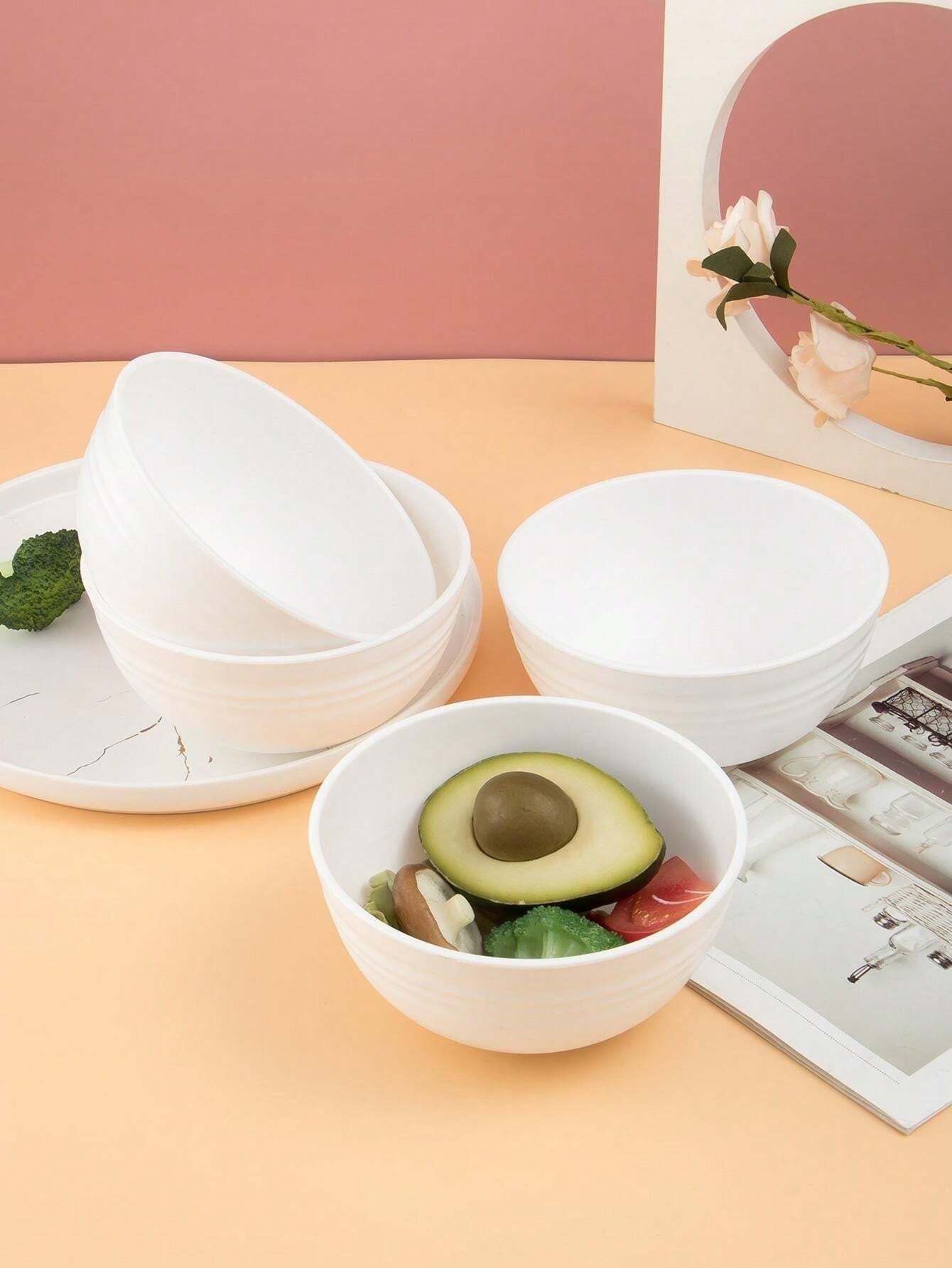 Ciotole per cereali in plastica PP, lavabili in lavastoviglie e microonde, utilizzabili per zuppe, snack, insalate e frutta, per la cucina, come regalo di Natale, forniture scolastiche