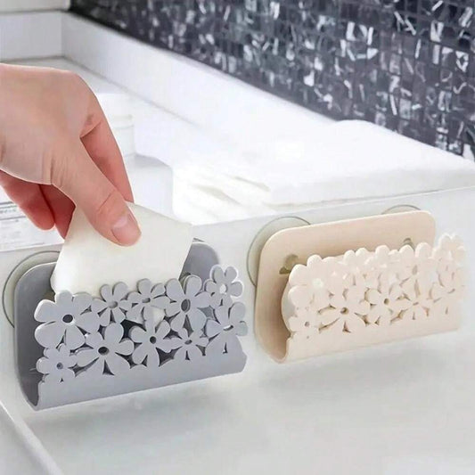 1 pezzo Supporto per spugne da cucina montato a parete con struttura traforata, porta spugna per lavare i piatti e organizzatore drenante