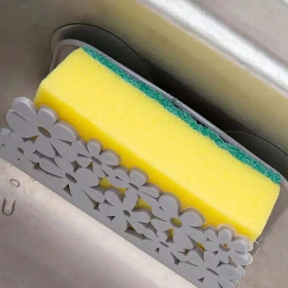 1 pezzo Supporto per spugne da cucina montato a parete con struttura traforata, porta spugna per lavare i piatti e organizzatore drenante