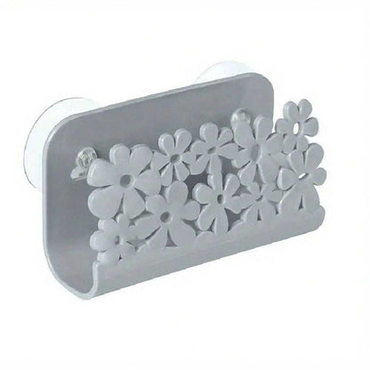 1 pezzo Supporto per spugne da cucina montato a parete con struttura traforata, porta spugna per lavare i piatti e organizzatore drenante