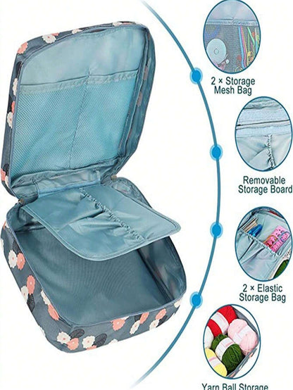 Set all'uncinetto, 108 pezzi Kit di avviamento all'uncinetto fai-da-te con tutti i materiali, set portatile di attrezzi per lavorare a maglia con filati, attrezzi di base per uncinetto fai-da-te con filati, kit per hobby creativi