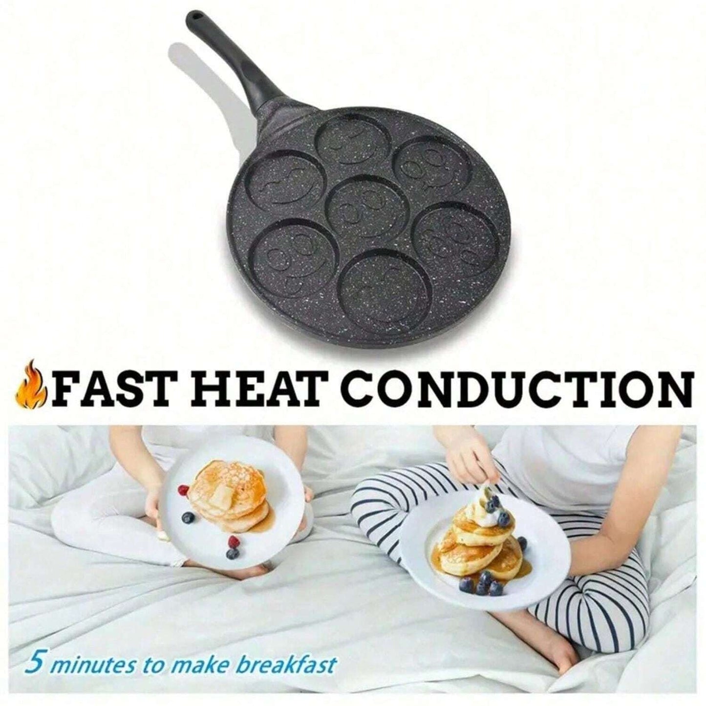 1 pezzo Mini padella per pancake, macchina per pancake con 7 design di stampi