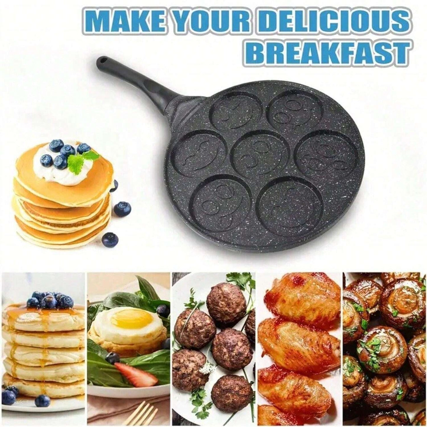 1 pezzo Mini padella per pancake, macchina per pancake con 7 design di stampi